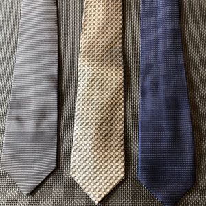 Three silk, designer ties -Calvin Klein, Valerie Garati and Izod
